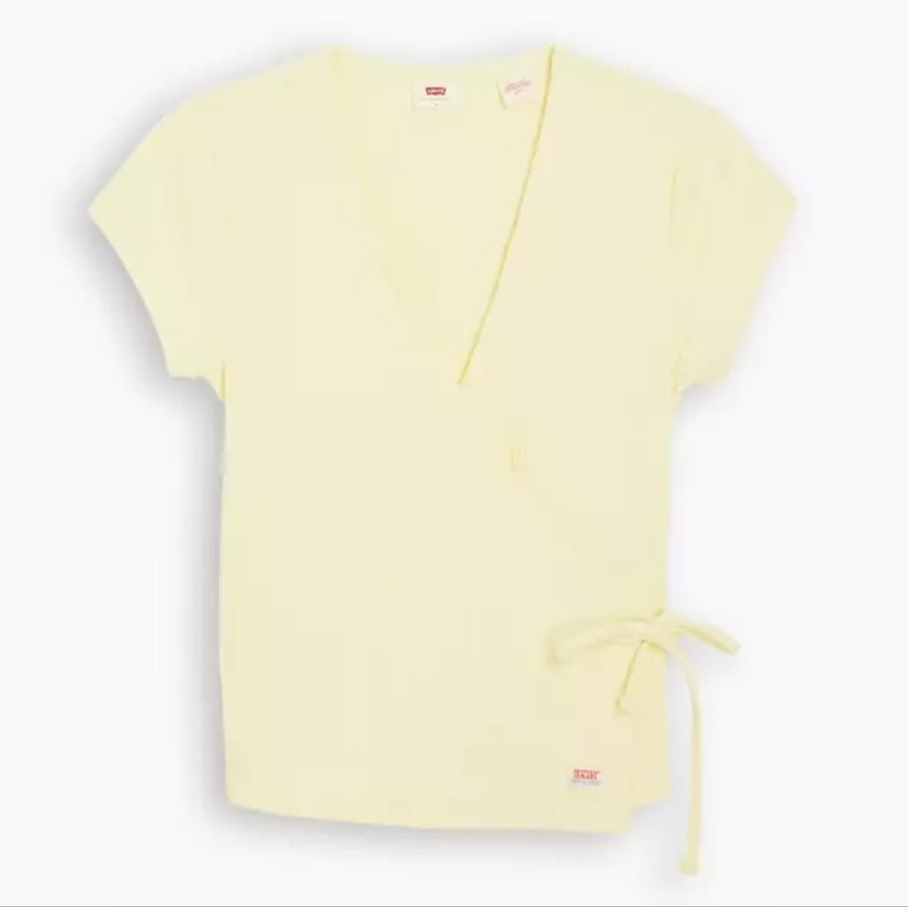 Levi's Cream Cap Sleeve Wrap Blouse